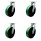 Service Caster 10'' Extra Heavy Duty Green Poly on Cast Iron Wheel Swivel Caster , 4PK CRAN-SCC-KP92S1030-PUR-GB-4 - alternate 1